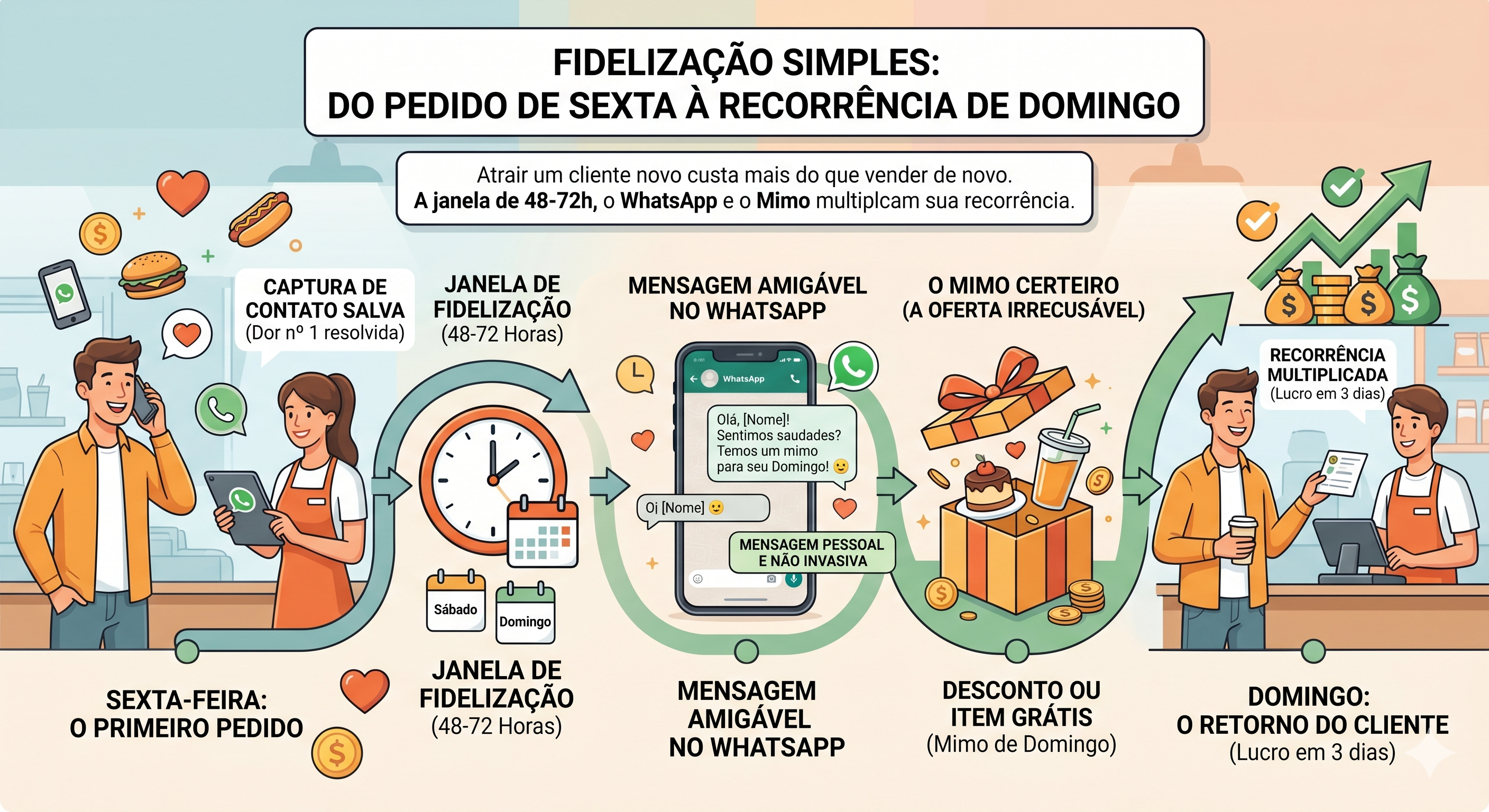 Fidelização Simples: Como Fazer o Cliente que Pediu na Sexta Voltar no Domingo